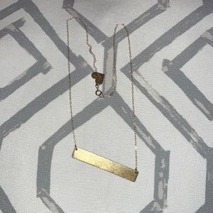 Gold straight bar necklace